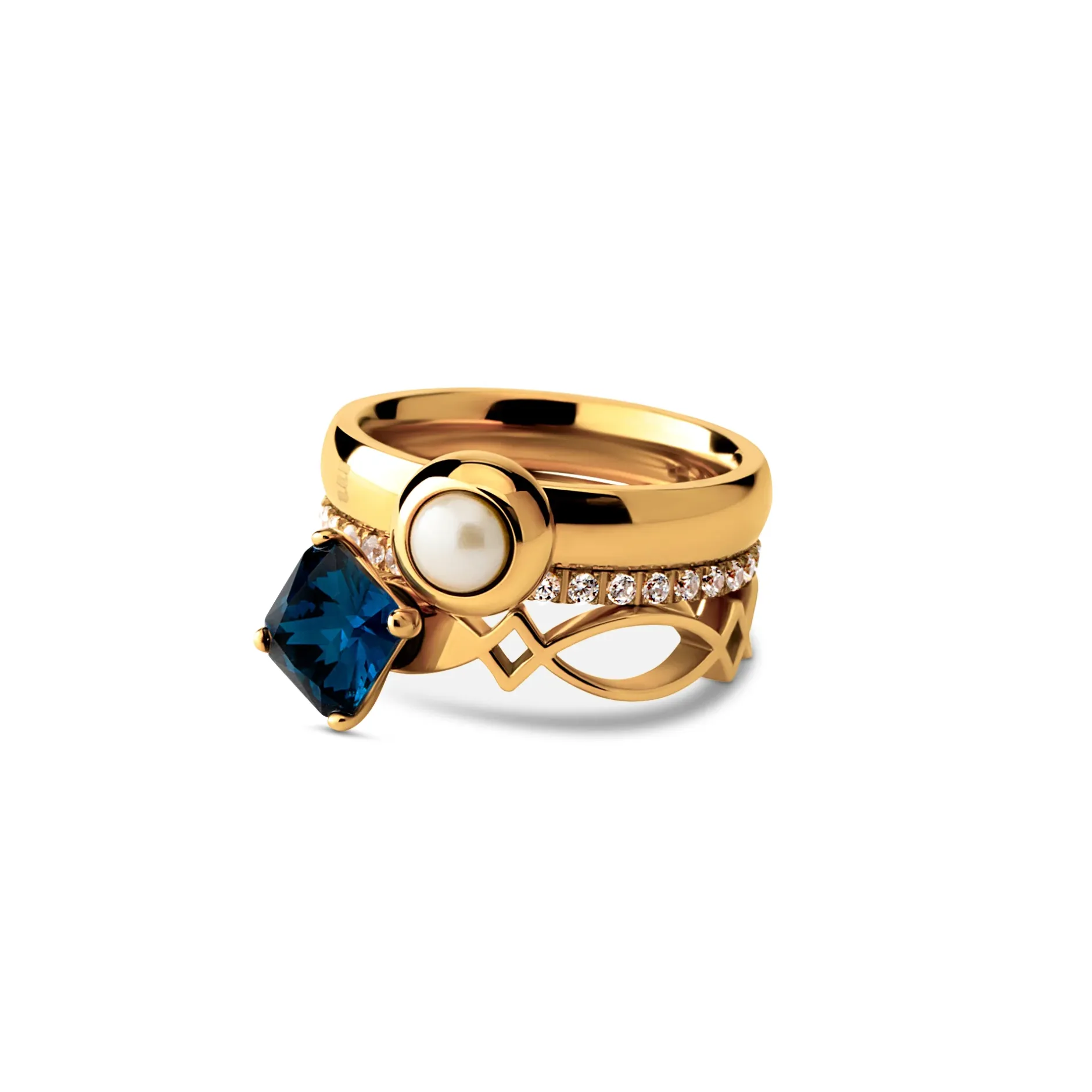 New Melano Jewelry Melano Friends & Twisted Frosted Lake Ringen Set
