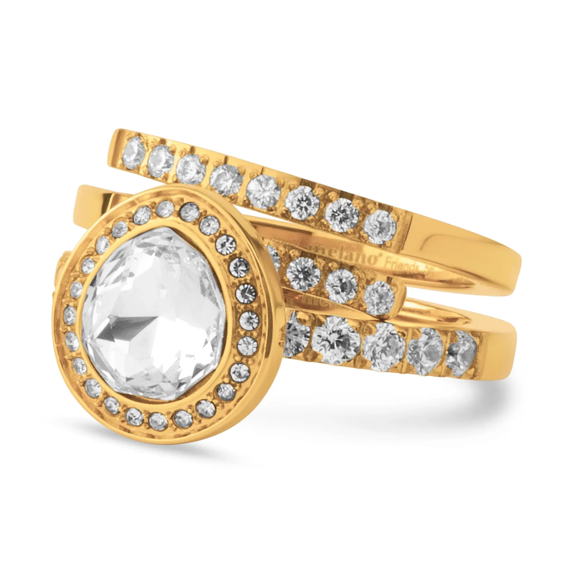 New Melano Jewelry Melano Twisted & Friends Crystal Sleigh Ringen Set