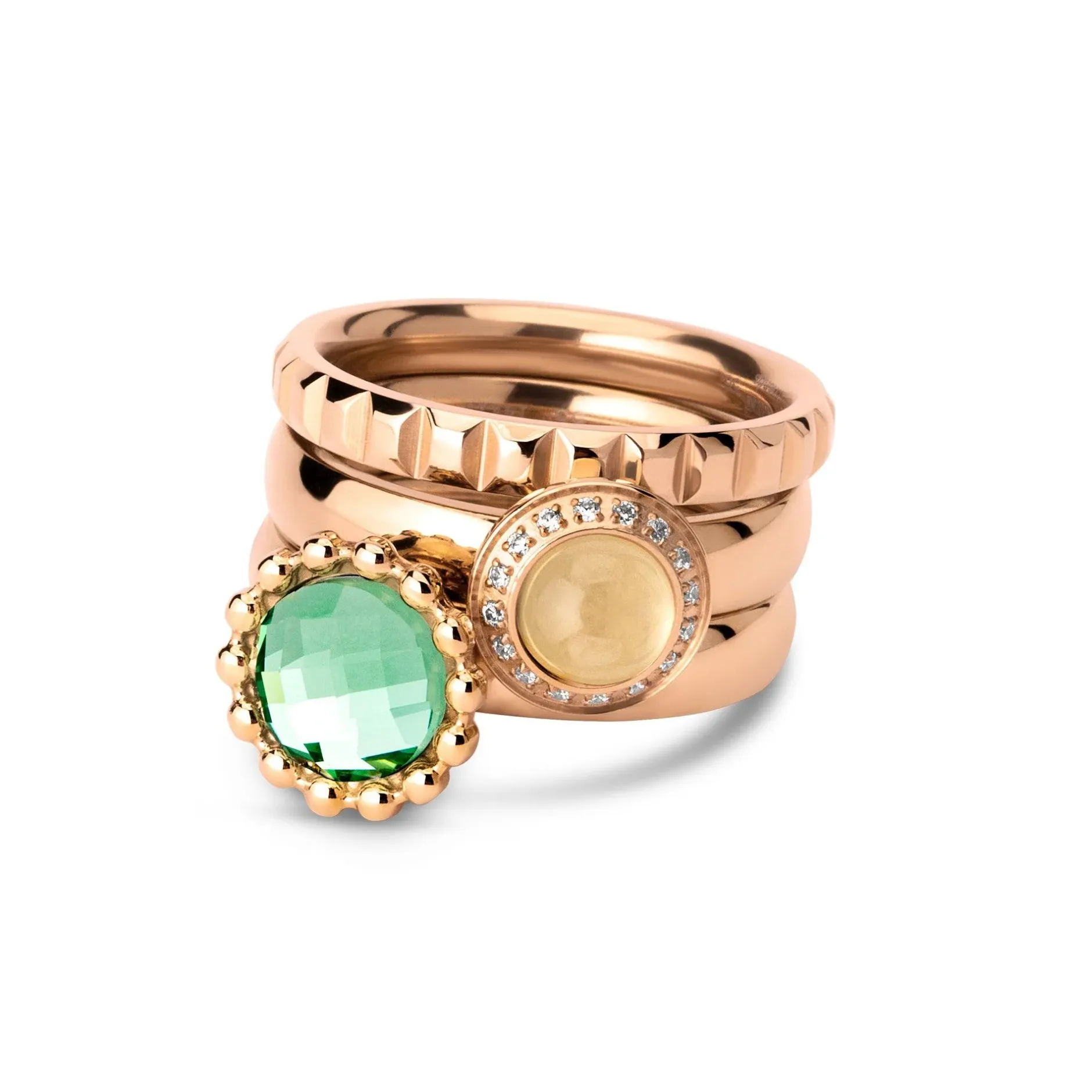 Outlet Melano Jewelry Melano Twisted & Friends Lime Feeling Good Ringen Set
