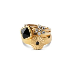 Outlet Melano Jewelry Melano Twisted & Vivid Snowflake Sparkle Ringen Set