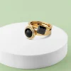 Fashion Melano Jewelry Melano Twisted Black Glitter Ringen Set