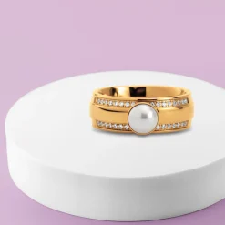 Outlet Melano Jewelry Melano Twisted Girls Love Pearls Ring Set