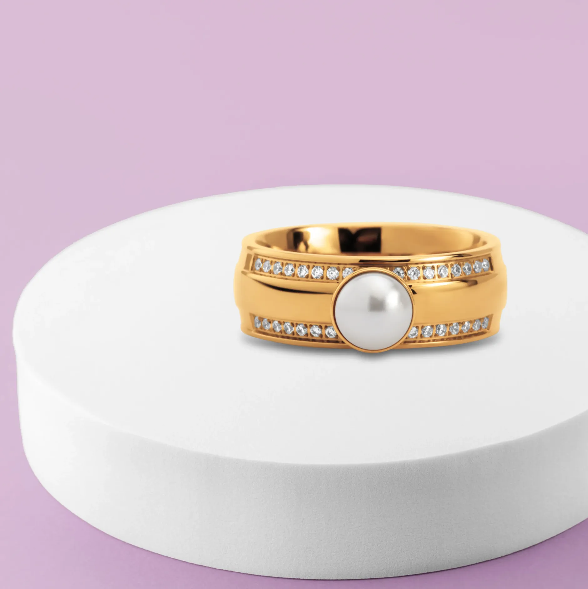 Outlet Melano Jewelry Melano Twisted Girls Love Pearls Ring Set