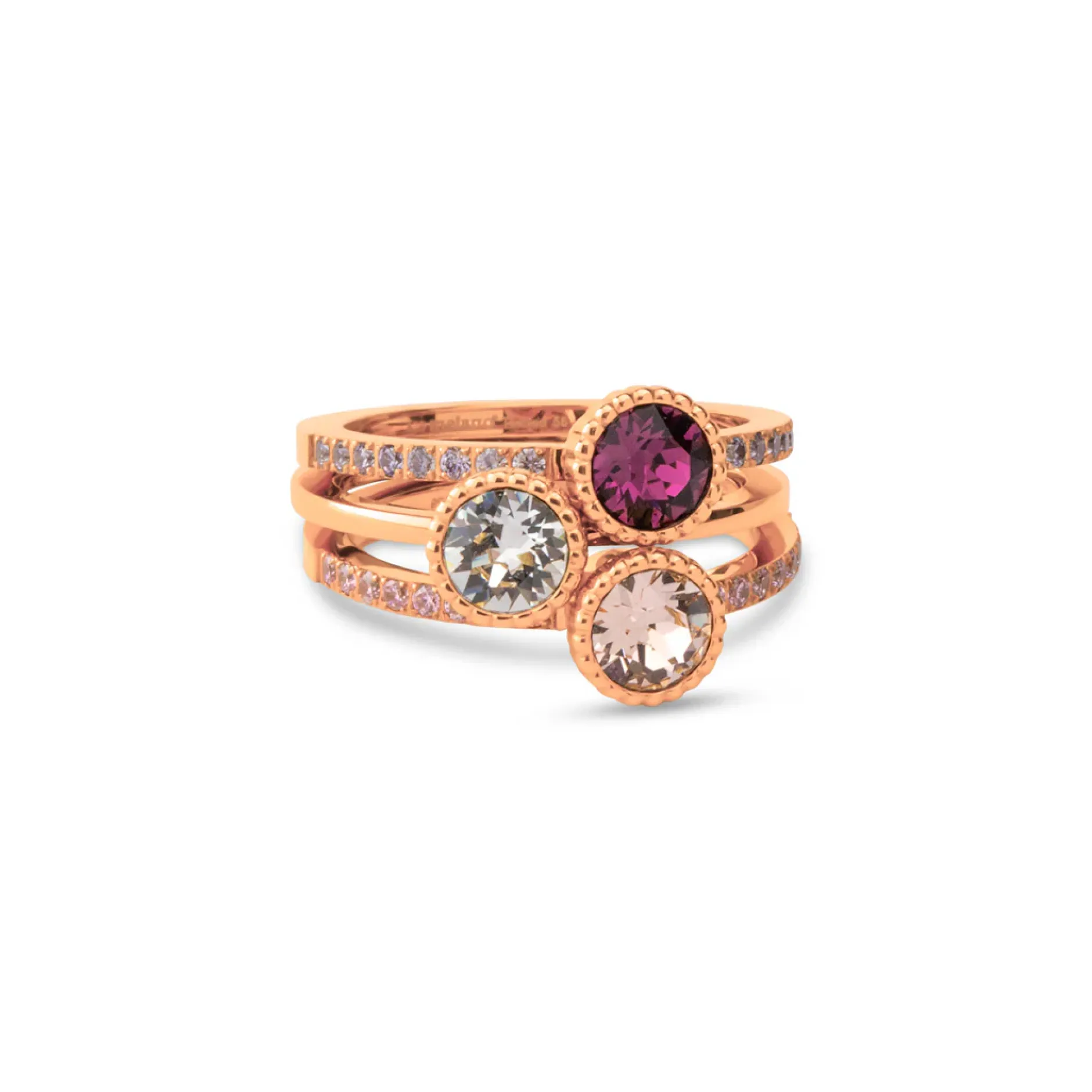 Hot Melano Jewelry Melano Twisted Purple Gleam Ringen Set