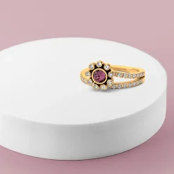 Outlet Melano Jewelry Melano Twisted Sunny Flower Ring Set