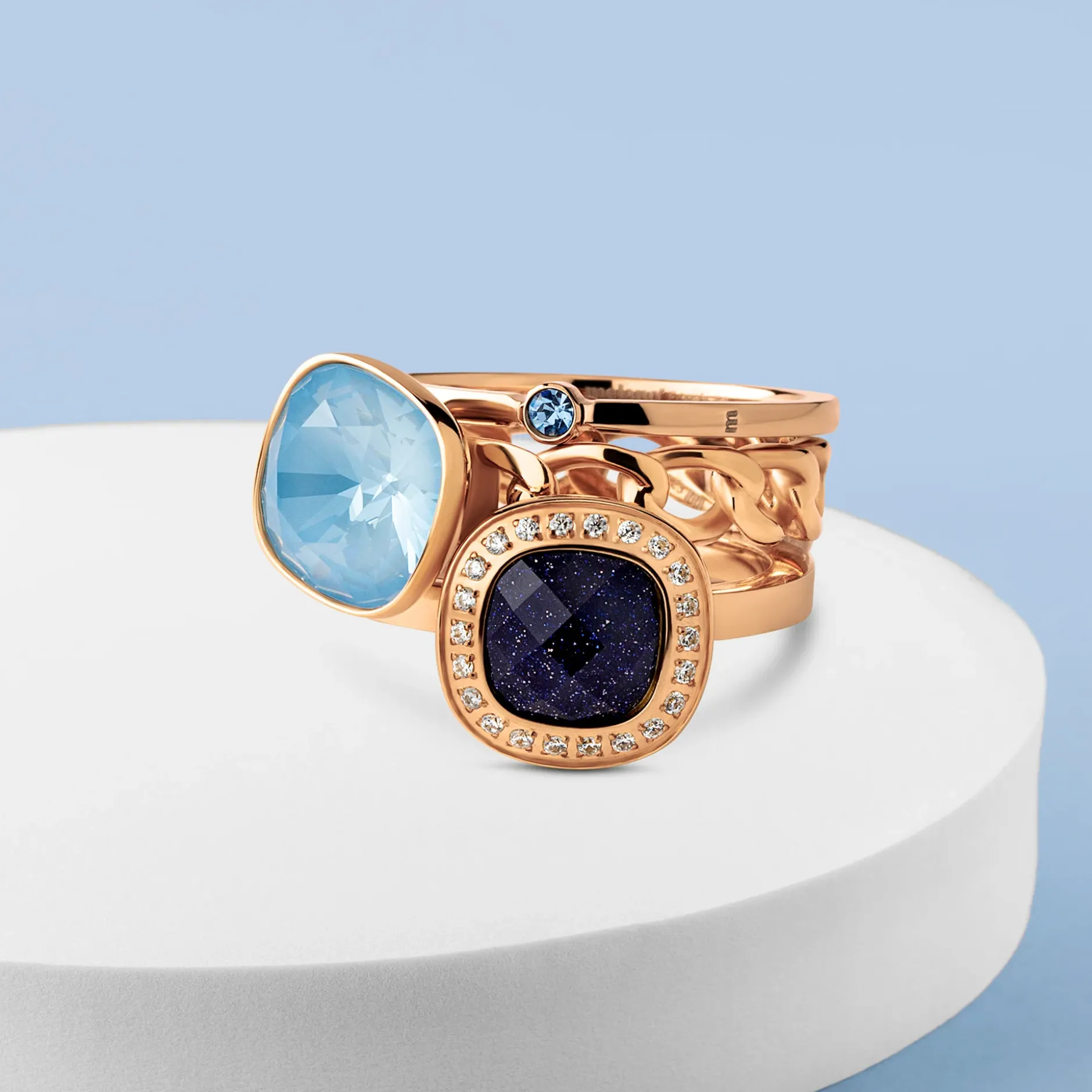 Outlet Melano Jewelry Melano Vivid & Twisted & Friends Arctic Frost Ringen Set