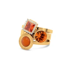 Fashion Melano Jewelry Melano Vivid & Twisted Sunrise Spark Ringen Set